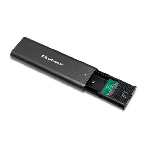 Qoltec-hölje/kortplats för M.2 SSD-diskar | NVME | PCI-E | USB typ C
