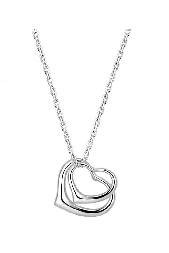 Collar de cadena de corazón de plata S925