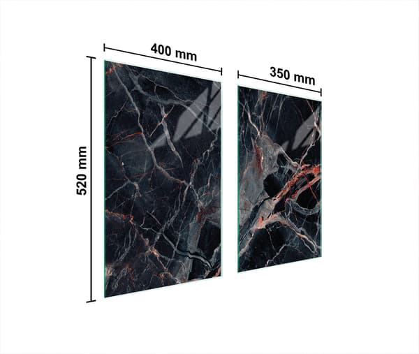 GLASSKYDDSPLÅT FÖR SPIS 75x52 MARMOR