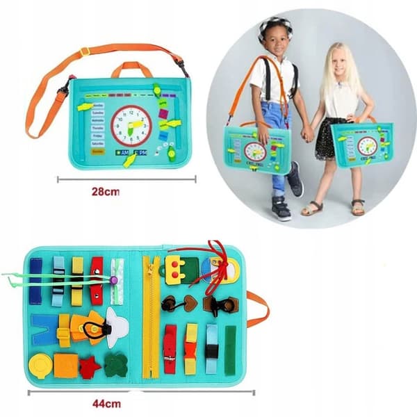 Manipulationstavle med ur sensorisk læringsetui Montessori