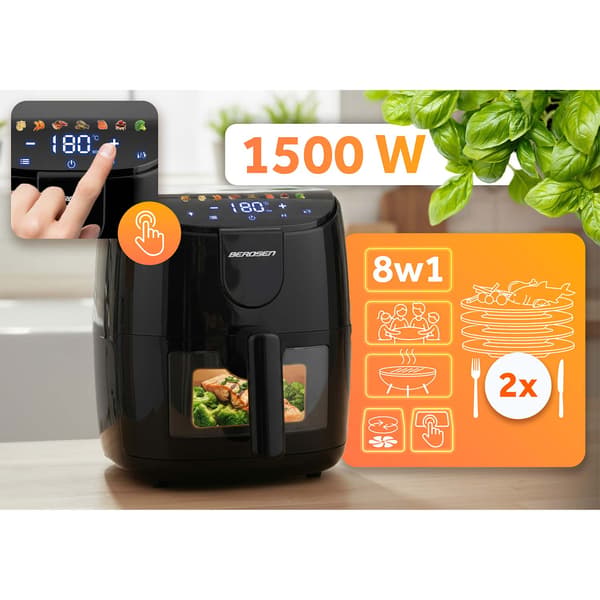 Airfryer 4l Berdsen 1500W BD-658 sort