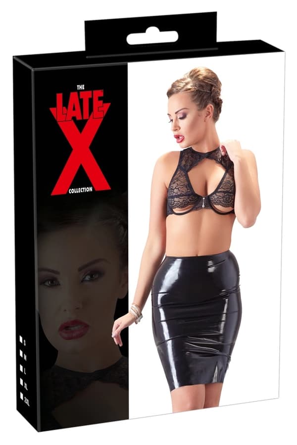 LATE X Fitted Latex Mini Nederdel Sort S