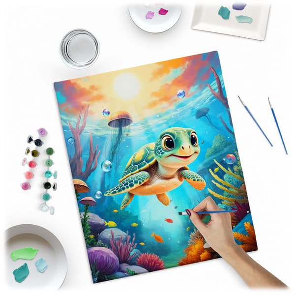 Mal efter nummer billede 40x50 cm Massido Skildpadde