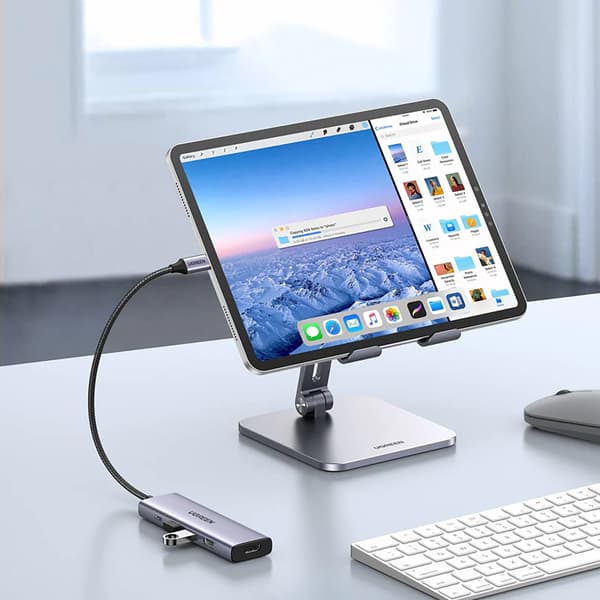 5-i-1 HUB-adapter USB-C - USB-C PD / HDMI / 3x USB-A 3.0 - grå