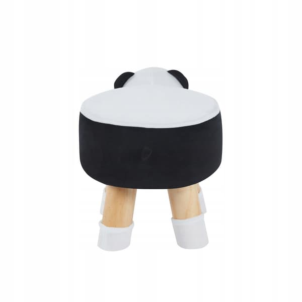 Barnpuff PANDA för barnrum svart och vit Furnitex