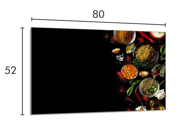 Lasinen suojalevy liedelle 80x52 Mausteet