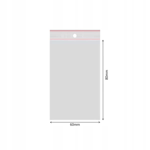 Ziplock-poser 60 x 80 mm - 1000 styk