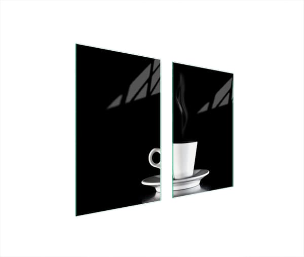 GLASBESKYTTELSESPLADE TIL KOMFUR 75x52 KAFFE