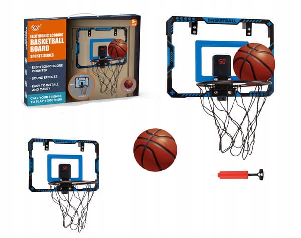 Basketkorg med platt väggmontering för barn bärbar