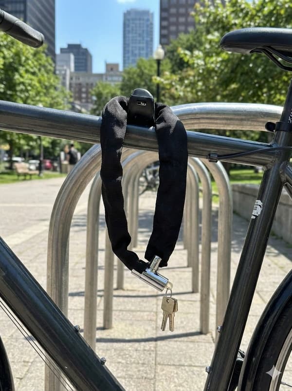 CYKELLÅS KEDJA MED NYCKEL 4,3 x 85 CM SVART SOLID SECURITY