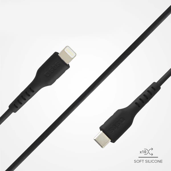 USB-C - iPhone Lightning -kaapeli 1m - Musta