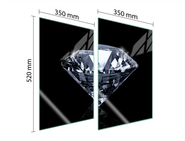 GLASSKYDDSPLÅT FÖR KÖK 2x35x52 DIAMANT