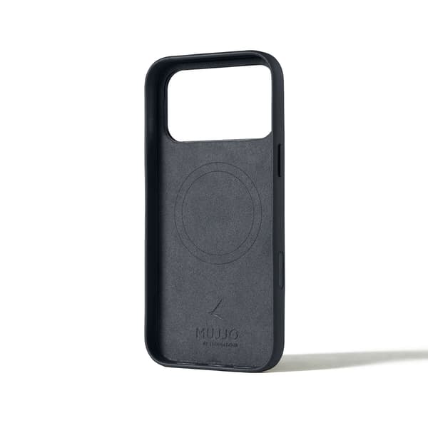 Mujjo Läderfodral - läderfodral för iPhone 17 Pro kompatibelt med MagSafe (basalt)