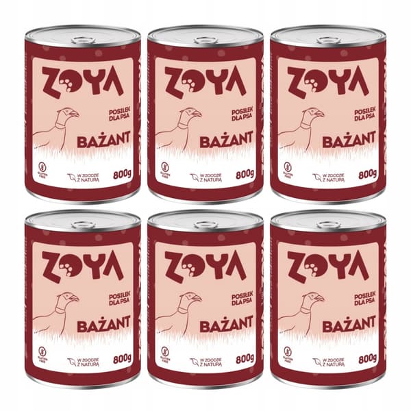 ZOYA Fasan - burk våtfoder för hundar 6x800g