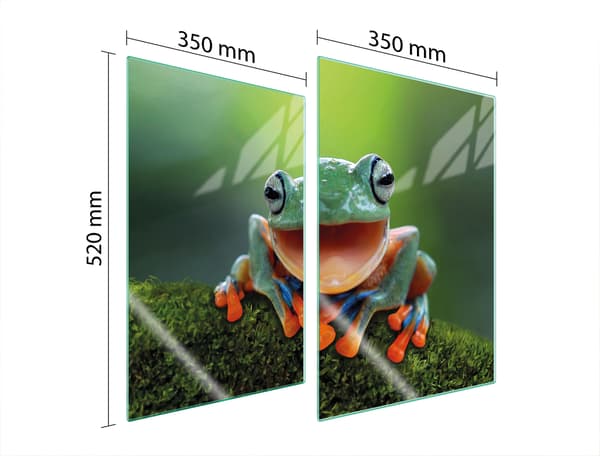 GLASPLADE TIL KØKKEN 2x35x52 FROG
