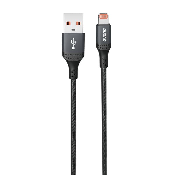 USB-A - iPhone Lightning -kaapeli Punottu 3A 30W 1.2m - Musta