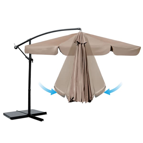 Hopfällbart trädgårdsparasoll, 8 segment, 350 cm, med lock, Plonos PL-881