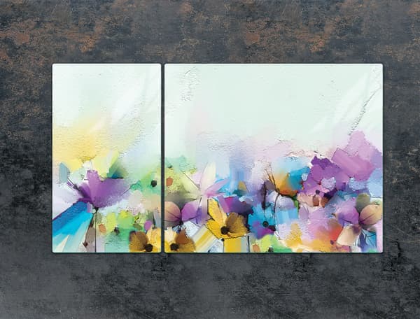 GLASBESKYTTELSESPLADE TIL KOMFUR 90x52 BLOMSTER