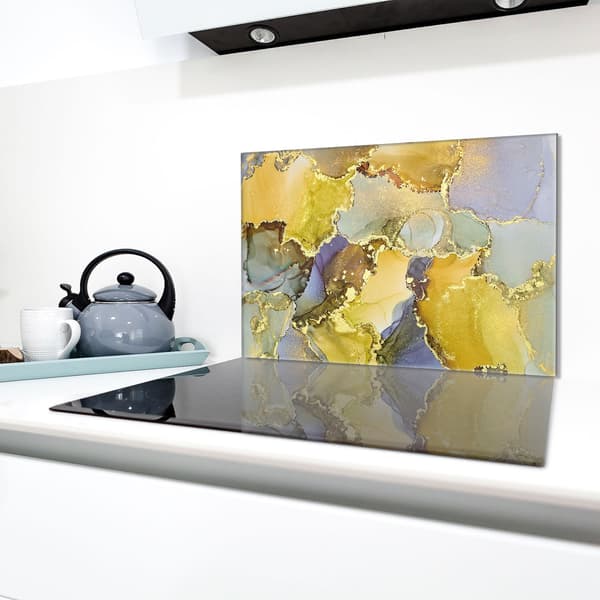 Glasbeskyttelsesplade til komfur 80x52 Marmor