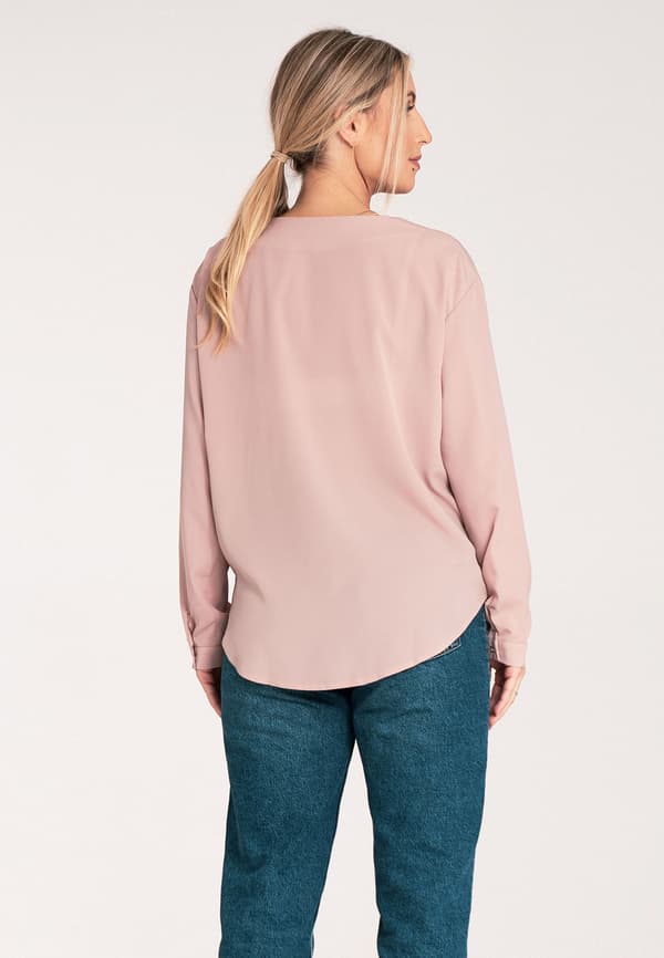 Dam sommarskjorta V-ringad beige XL