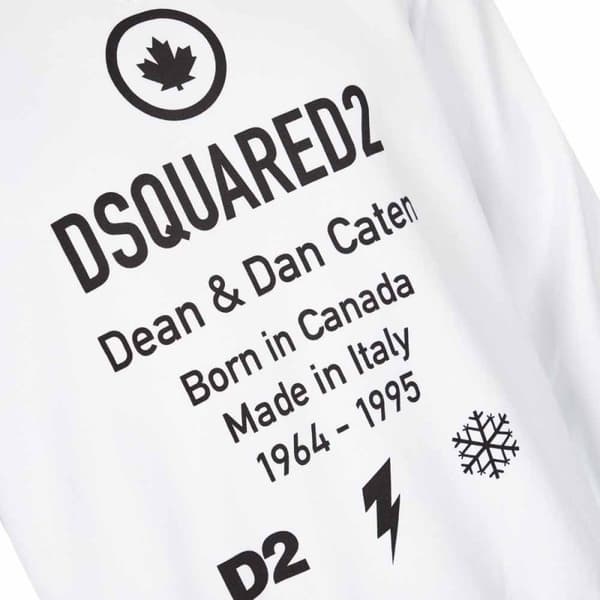 DSQUARED2 lyxig herrtröja VIT -40 - Storlek: XL