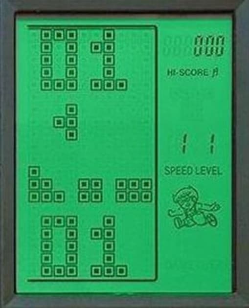 TEGLSPELKONSOL - KLASSISKT ELEKTRONISKT TETRIS-SPEL