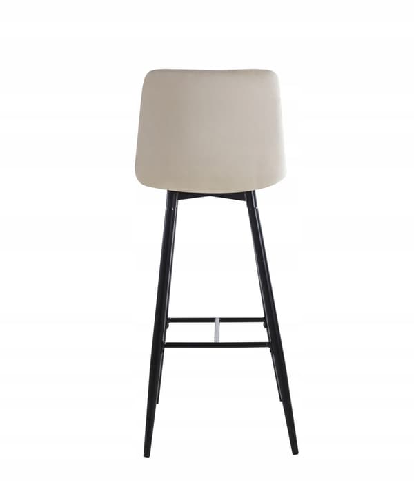 H2-FX beige fløjlsskammel (sort stel)