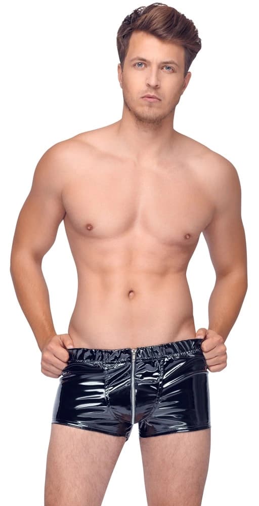 Black Level Herre Sorte Vinyl Lynlås Boxershorts S