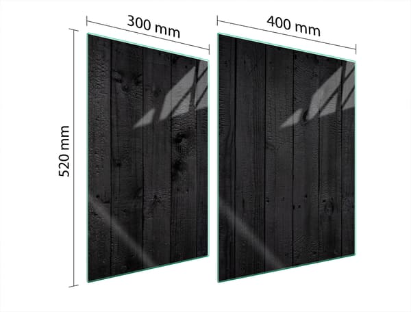 GLASSKYDDSPLÅT FÖR SPIS 70x52 TRÄ