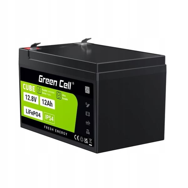 Green Cell ackumulator LiFePO4 Cube 12Ah 12V/12.8V