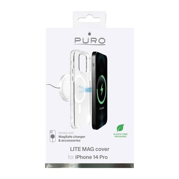 iPhone 14 Pro Lite MagSafe -silikonikuori - läpinäkyvä