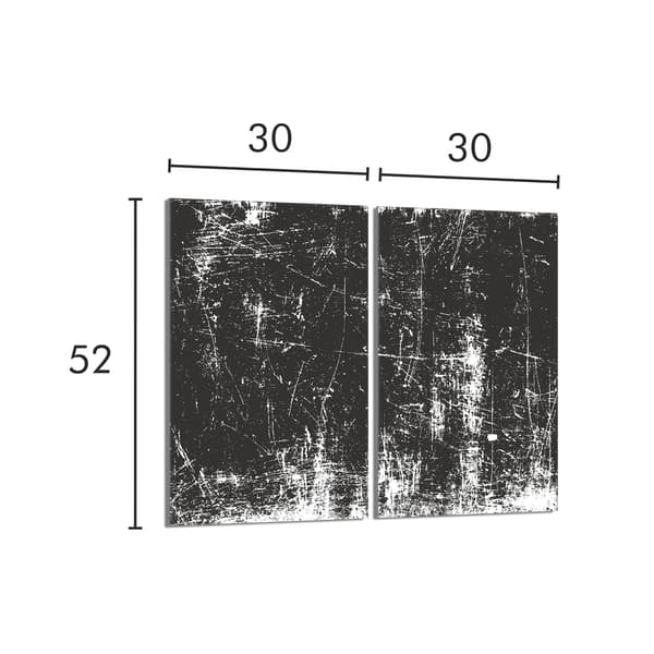 Glasbeskyttelsesplade til komfur 2x30x52 Grå