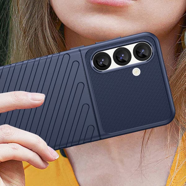 Silikone Pansret Etui til Samsung Galaxy S25 Thunder - Blå