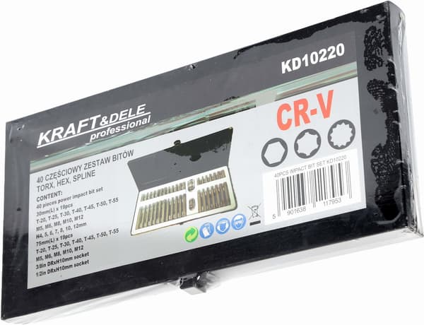 TORX, HEX, SPLINE Bitssæt 40 dele | Kraft&Dele