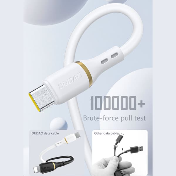 USB-C 60W Silikonekabel 1m - Hvid