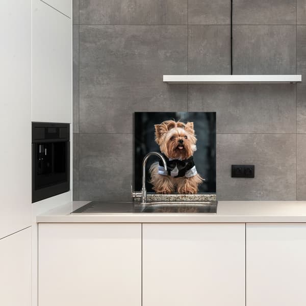 GLASPANEL TIL KØKKEN 60x65 Hund
