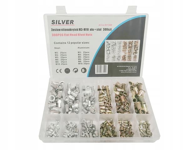 Nitmuttrar M3-M10 set med 300 delar Alu+Steel SilverTools
