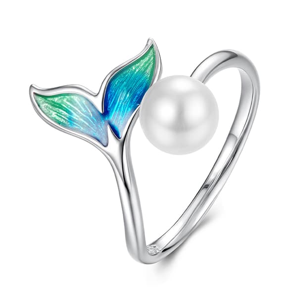Sjöjungfrusvans Silverring Justerbar Ring 925 Sterling Silver Trusky