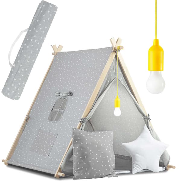 Nukido Børnehustelt med Lampe - Grå