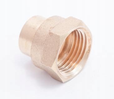 Loddemuffe i messing, 15 mm x 1,25 tommer