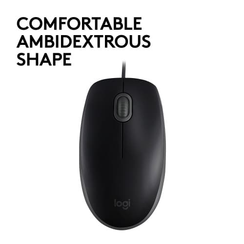 Logitech B110 Silent kablet mus, USB-A, 1000 DPI, sort