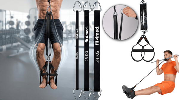 FIT4MED justerbart pull-up-band med benstöd 16-74 kg