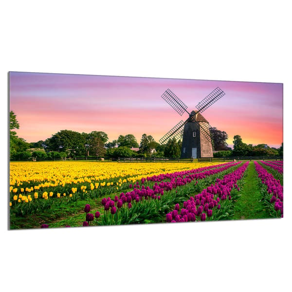Lasinen suojalevy liedelle 90x52 Łąka