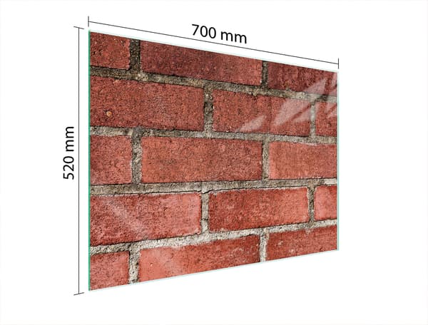 GLASBESKYTTELSESPLADE TIL KOMFUR 70x52 MURSTEN