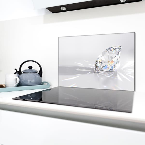 Skyddsplatta i glas för kaminen 80x52 Diamond