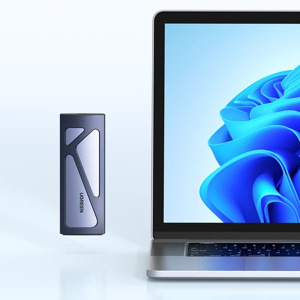 M.2 NVMe 10Gbps drevbåskabinet + USB-C - USB-A / USB-C - USB-C kabel - sort