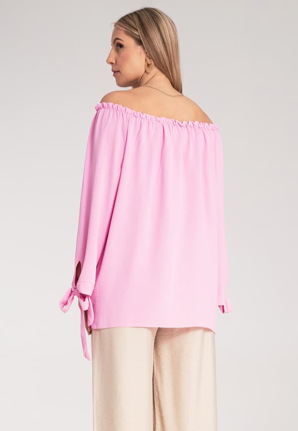 Spansk blus - Långärmad blus - Bohoblus - Rosa blus M1133 r. Universal
