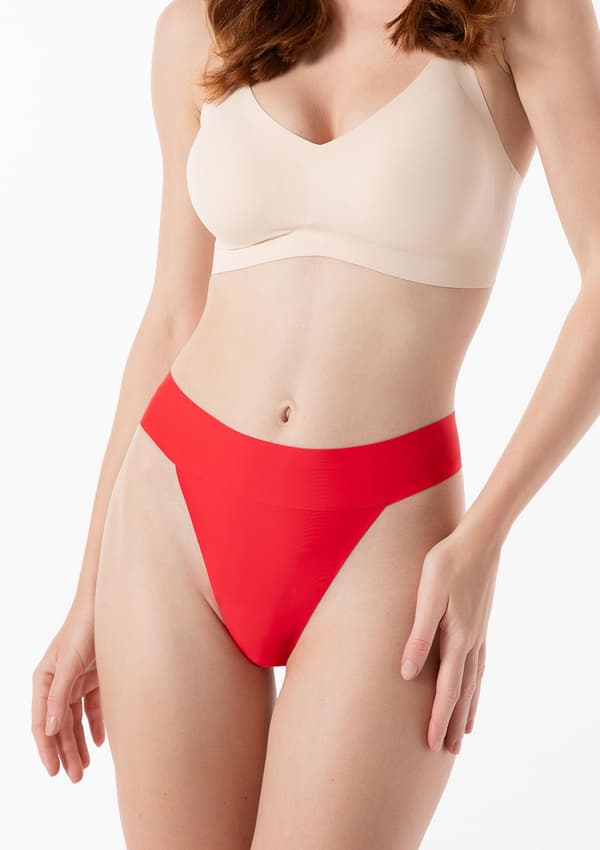 Julimex Scarlet String Maxi röd spets damstringtrosa med hög midja