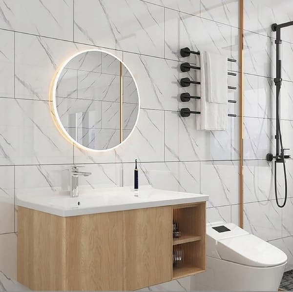 SELVKLÆBENDE HVID MARMOR PVC LAMINAT GLANSPANEL 80x40 cm panel10