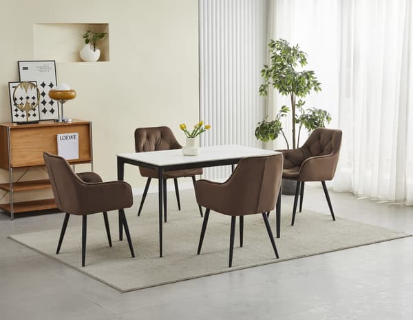 JORK stol - brun sammet / svarta ben x 1